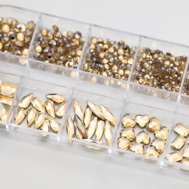 720-1000pcs-Champagne-Nail-Art-Rhinestones-5-10pcs-Shaped-Gem-75-120pcs-Mini-Diamond-Mixed-Sizes jpg