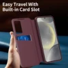 Wallet Card Slot Holder Flip Cover For Samsung Galaxy S25 S24 S23 S22 Ultra Window View Smart Display Leather Cases 5