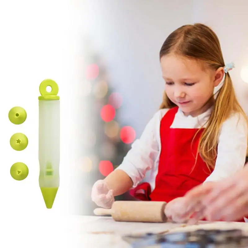 Cake Decorating Tool with 4 Nozzles Cookie Icing Piping Syringe Silicone Food Writing Pen for Dessert DIY Chocolate Cream Pastry baking supplies cake tools cake decorating kit edible food coloring pens