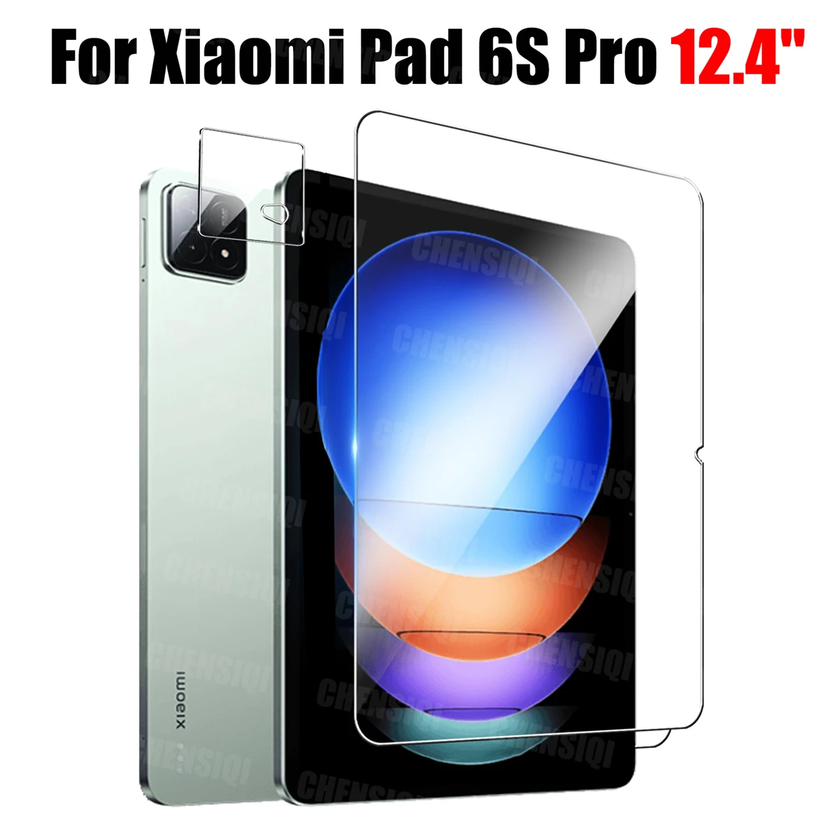 Vidro Temperado para Xiaomi Pad 6s Pro Protetor de Tela Filme Anti Risco Câmera Traseira Dureza 9h 12.4 2024