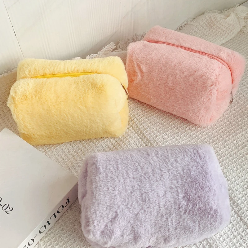 여성용 봉제 소재 화장품 가방, 캔디 컬러 스위트 메이크업 가방, 휴대용 여행 용품 보관 가방, 여아용 귀여운 필통