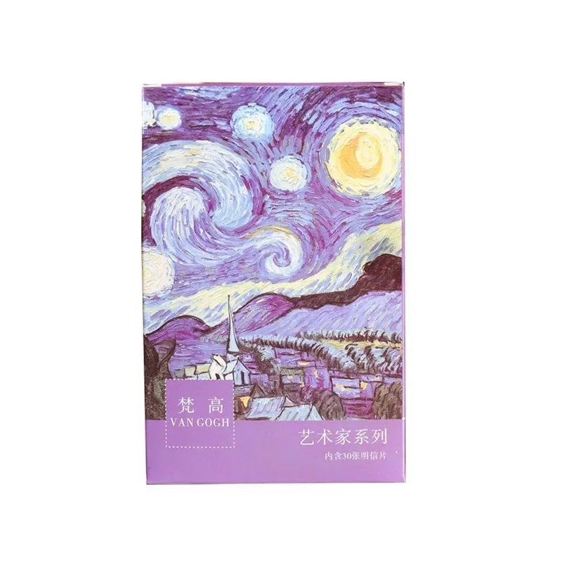 30 Sheets/Set Van Gogh Oil Painting Postcard Vintage Art Paintings Postcards Greeting Message Cards Student Gift Stationery