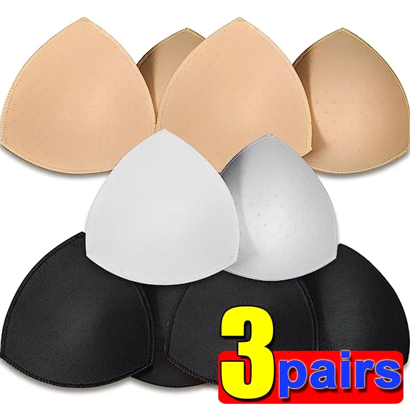 

1/3Pairs Bra Pads Soft Sponge Women's Triangle Bra Pad Sports Bra Bikini Pads Yoga Bra Swimsuit Bralettes Nursing Bra Inserts