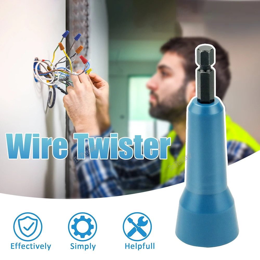 1/4 "Wire Twister Elettricista Fast Wire Twisting Tools Spin Twisting Wire Connector Socket Wire Elettricista Rapidamente Twister Tool