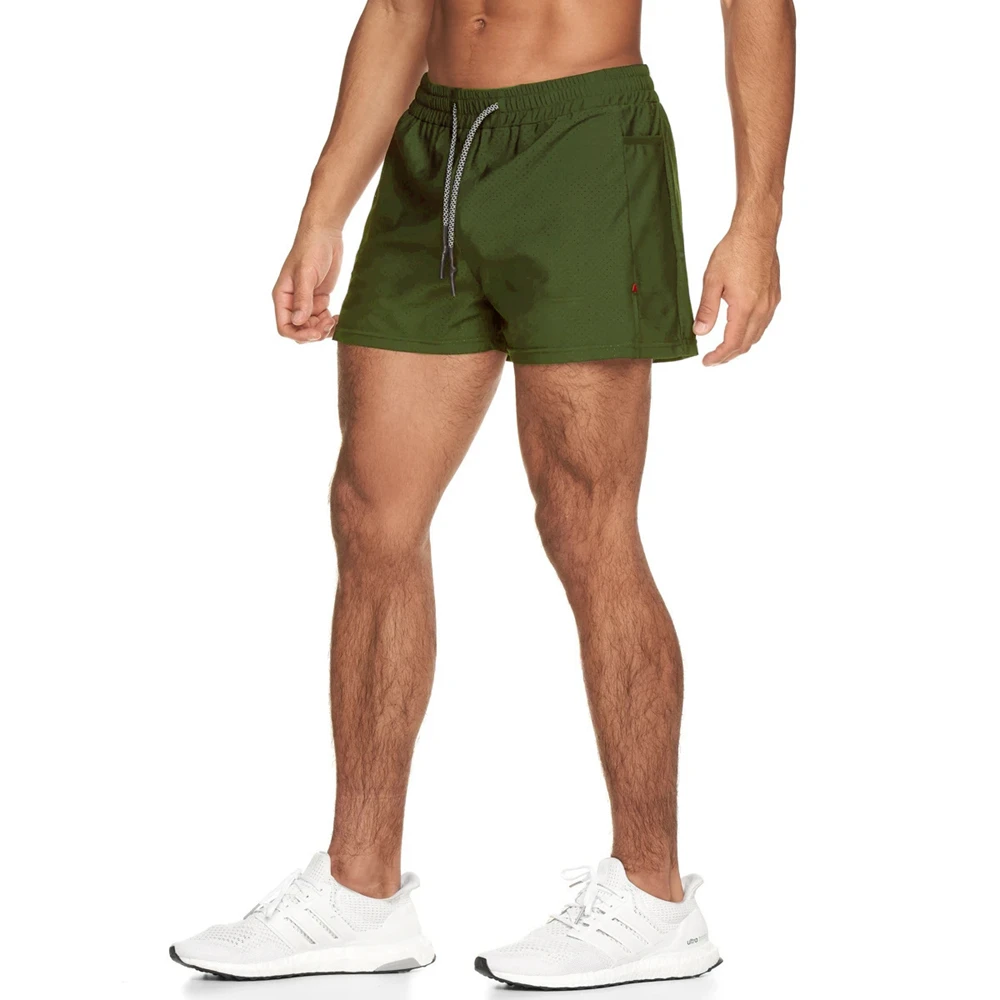 

Mens Workout Fitness Shorts Breathable Jogger Green Marathon Shorts Training Gyms Bodybuilding Quick Dry Leisure Running Shorts