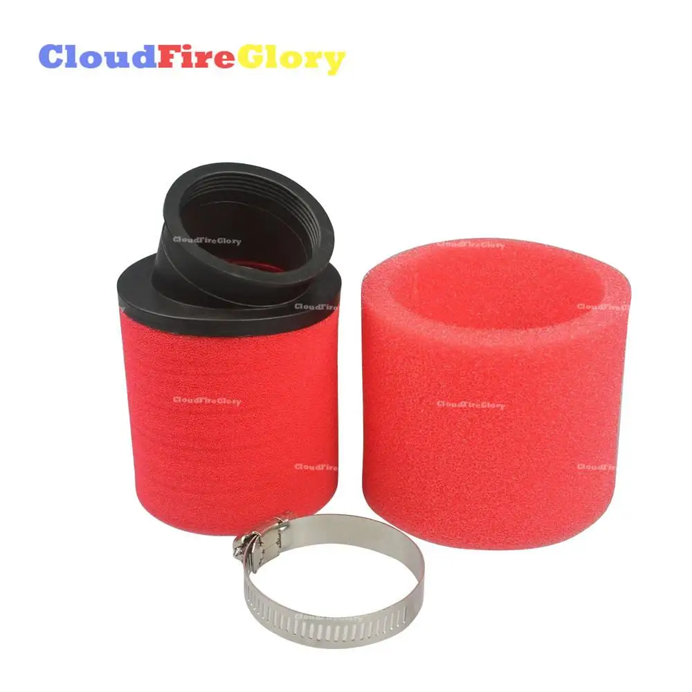 

CloudFireGlory For Dirt bike ATV Quad Buggy Red Motorcycle Air Filter Foam Angle 48mm 125 150cc