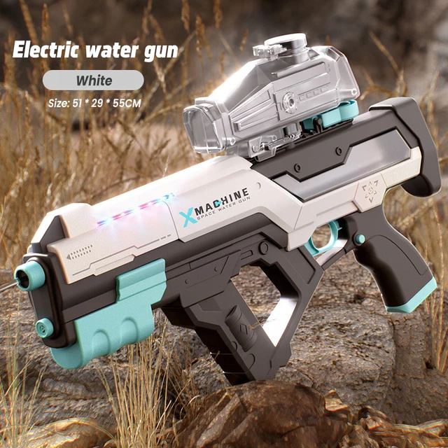 Summer Electric Continuous Water Gunner Self Integrated Large Capacity Water Gun with Light Outdoor Children's Water Playing Toy 1