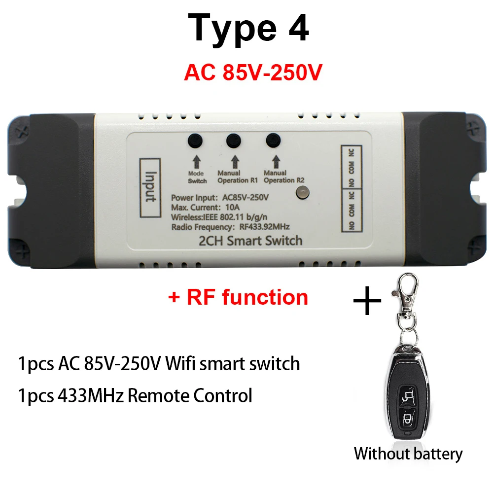 DIY EWelink WiFi Smart Garage Door Opener Controller 433mhz RF Remote Control Switch Receiver Voice Control Alexa No Hub Needed 