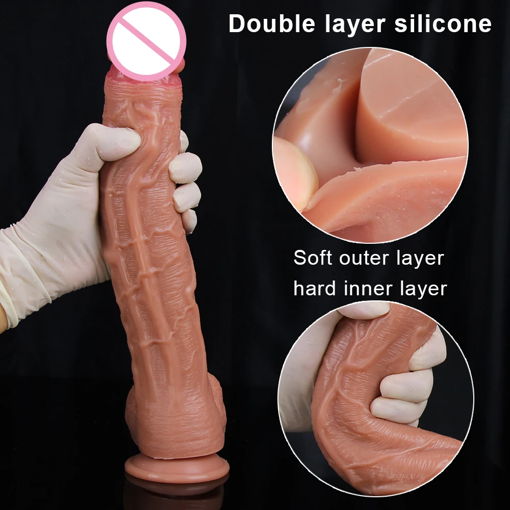 Sex Toys 32CM Realistic Silicone Dildo For Men Women Thick Glans Real Dong Powerful Suction Cup Stiff Cock