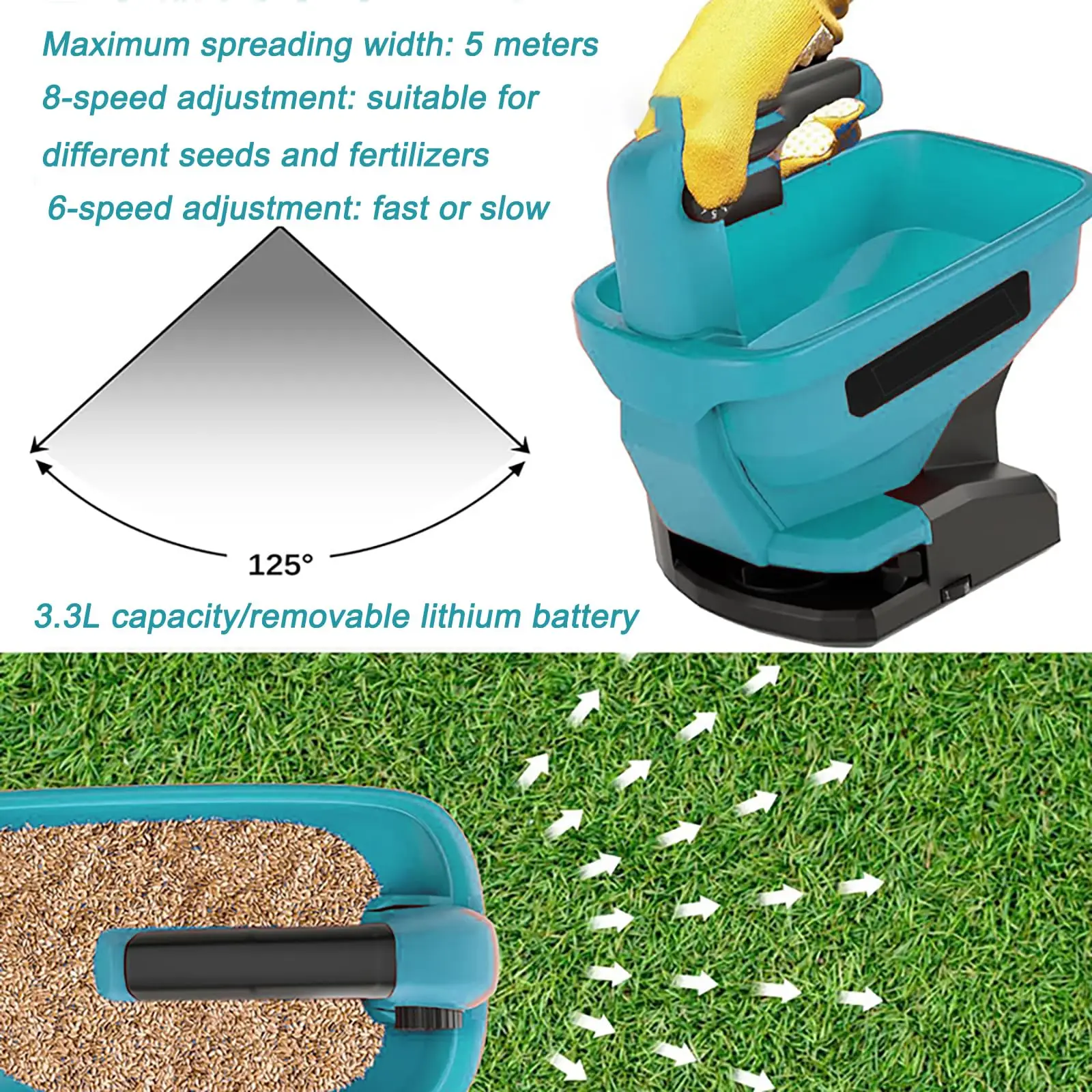 formakita 18V Battery Brushless Fertilizer spreader portable electric tool for g