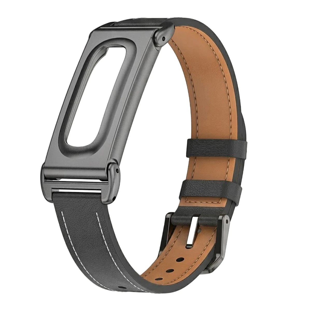 Durable Metal Protective Case with Breathable Microfiber Leather Band - Quick Release Wristband