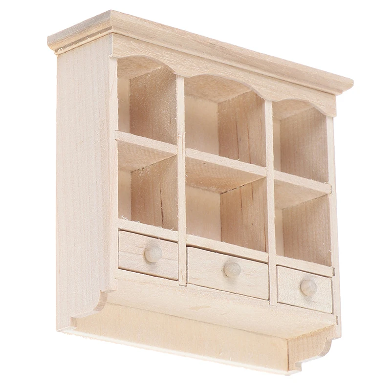 1Pcs 1/12 Miniature Closet Hanging Cabinet Shelf Model Dollhouse Furniture Decor DIY Toys 4