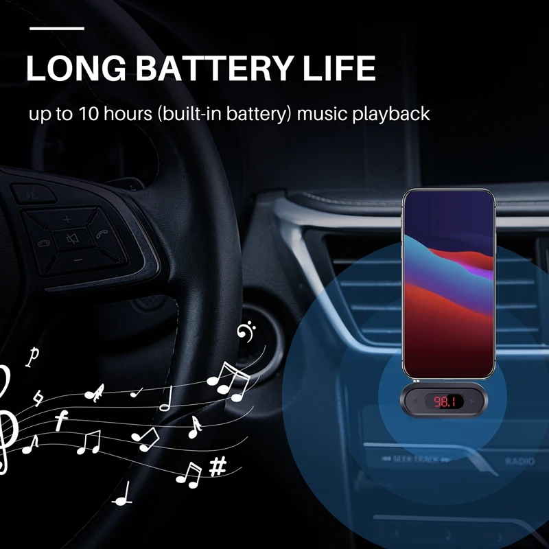 Universal FM Transmitter Wireless Audio Adapter 3.5Mm Jack Xiaomi Iphone IOS Android Car Speaker