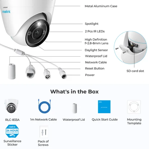 Reolink 가정용 PoE 보안 카메라, 3 배 줌, 야외 8MP IP 캠, 스마트 AI, 사람, 자동차, 애완 동물 감지 보호 감시 카메라, 4K 6