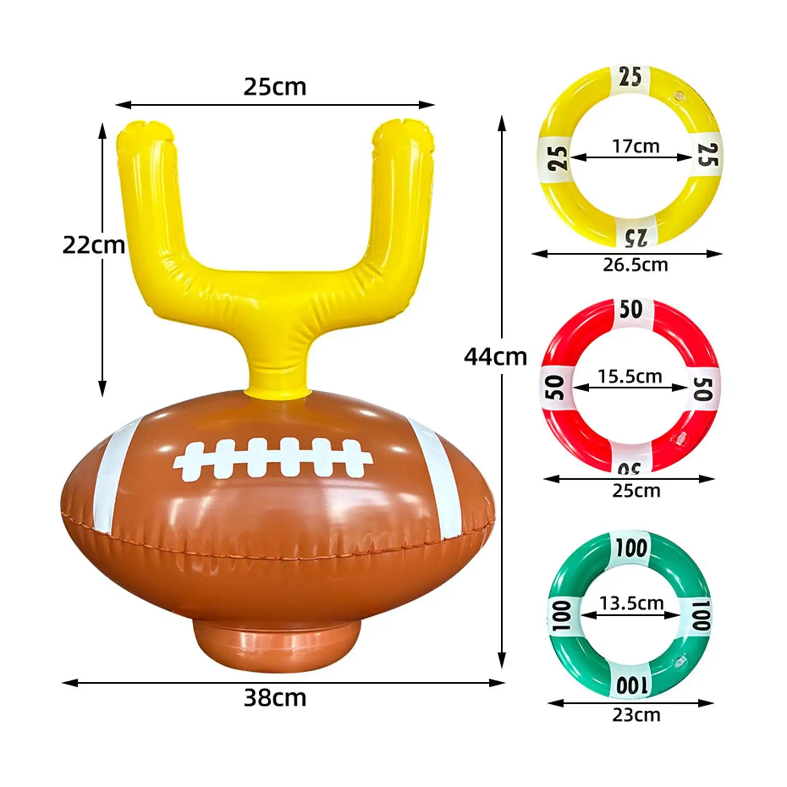 Football Ring Toss Hat Team Games Inflatable Toy Throwing Ring Set Ring Toss Games Set for Xmas Outdoor Birthday Carnival Adults