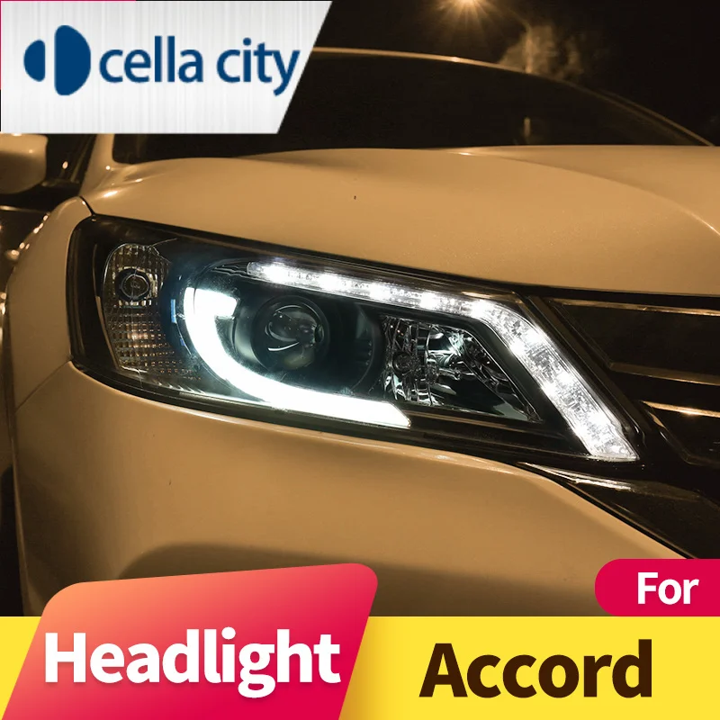

Headlight Assembly for Honda Accord 2013-2015 LED DRL Turn Signal Xenon Low Beam