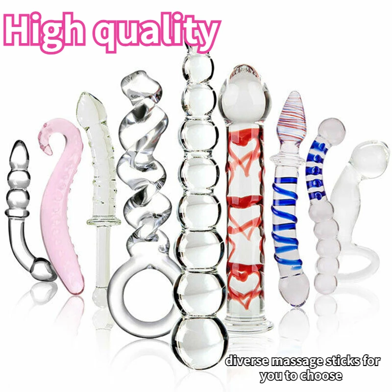 Crystal Clear Glass Dildo Anal Plug G-spot Stimulation Dildo Glass Anal Butt Plug Sex Toys for Woman Couples Vaginal Massage sex toys