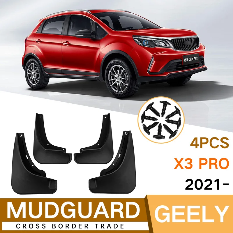 

For Geely X3 PRO 2021 Car Molded Mud Flaps Splash Guards Mudguards Front Rear Styling Front Rear Car Accessories