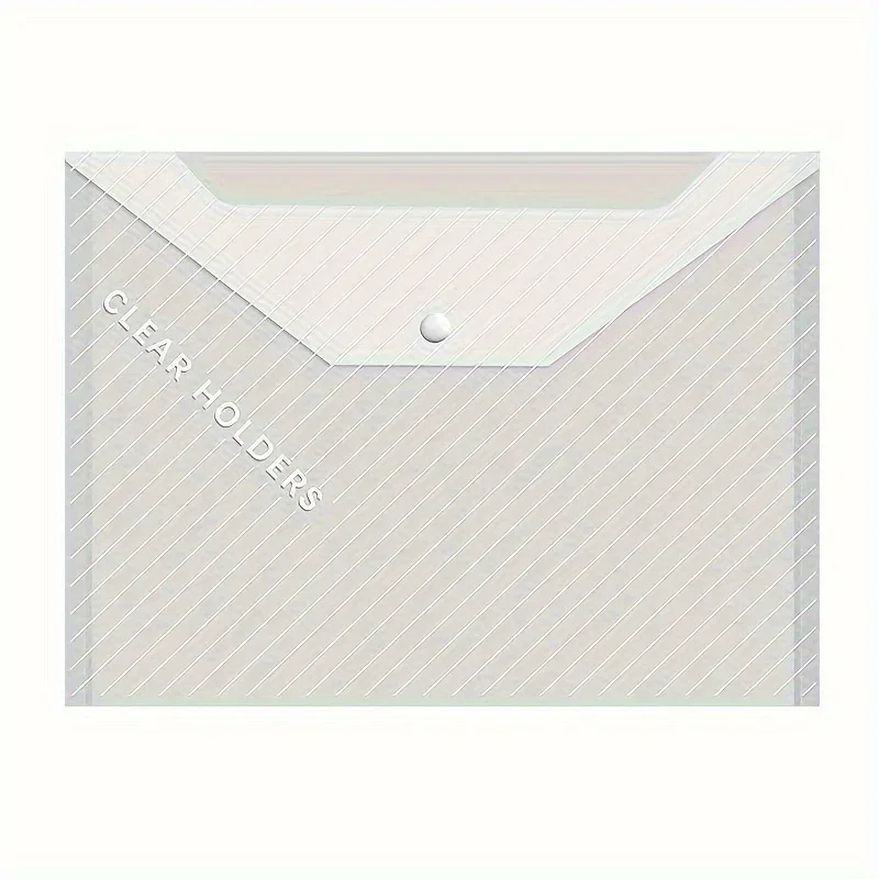 Document Storage Bag 20pcs Transparent Document Bag Plastic A4 Snap Button Data Bag Office File Storage Bag For Students