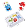 Cube Face Change Building Blocks Board Game Wood Puzzle Montessori Expression Wooden Blocks Blocos For Children Kids Toys Gift 4