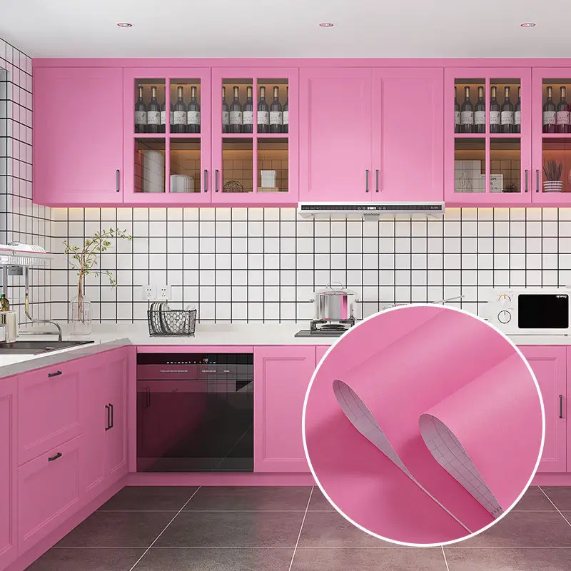 무광 단색 홈데코 필름 - PVC 방수 자가점착 벽지 스티커 롤 (벽 리모델링용)