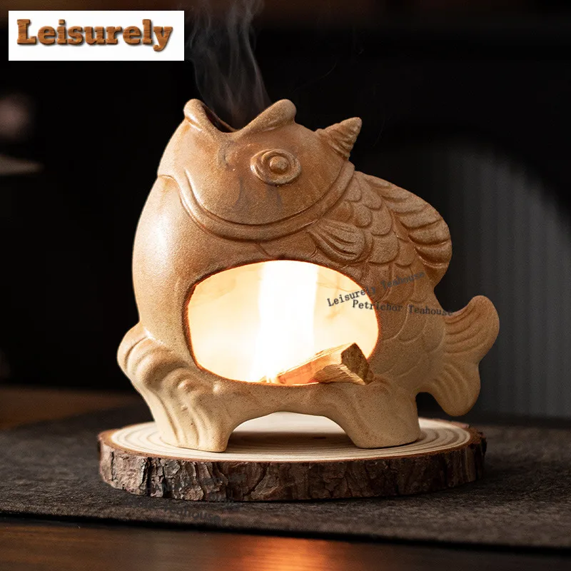Antique-style Small Fish Incense Holder Mist Smoking Steamers Incense Burners Meditation Censer Tableware Supplies Decoration