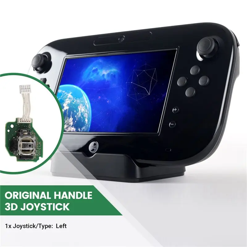 (플래시 세일) WII U PAD 게임 콘솔용 와이어가 있는 3D 조이스틱 조이스틱 모듈 게임 수리 액세서리