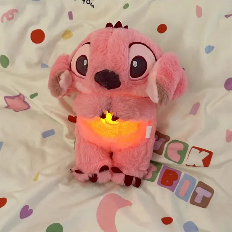 Disney 28cm sewn angel animation plush backpack with lighting music airbag kawaii soothes baby, soothes sleep peluche children's