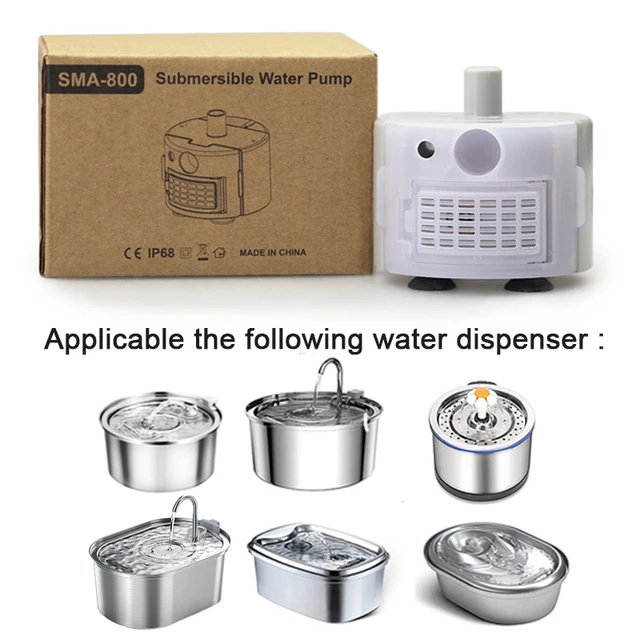 Pet Fountain Motor Submersible Pump Cat Water Drinker SMA-800 USB Water Pump Cats Fountain Accessories Mute DC ，cleaning kit 4