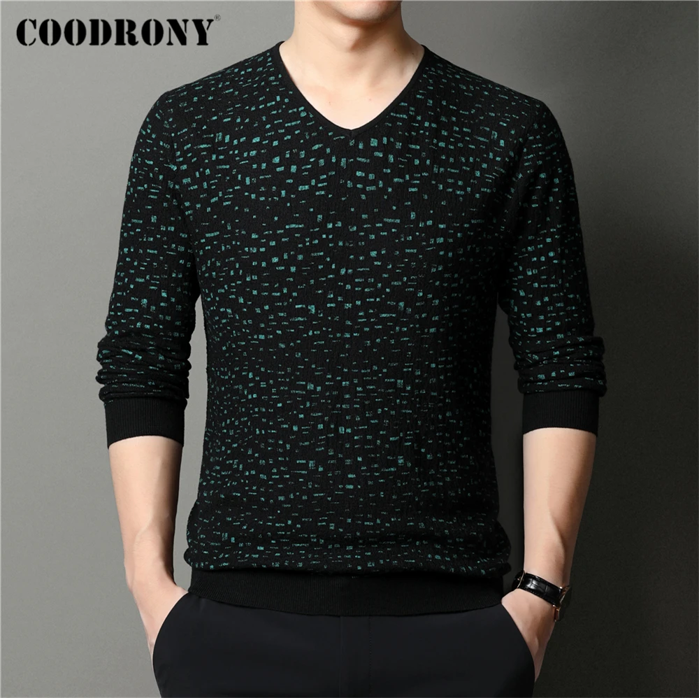 

COODRONY брендовый модный шерстяной свитер с v-образным вырезом, Мужская одежда, осень-зима, Новое поступление, трикотажный пуловер, Homme Jersey Z1121