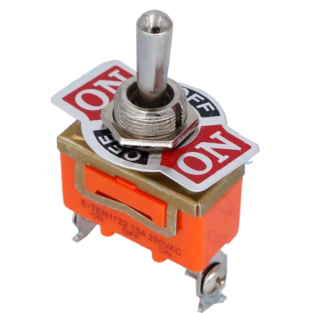 

1PCS SPDT ON-OFF-ON Miniature Toggle Switches 15A 250VAC / 20A 125VAC Orange E-TEN1122