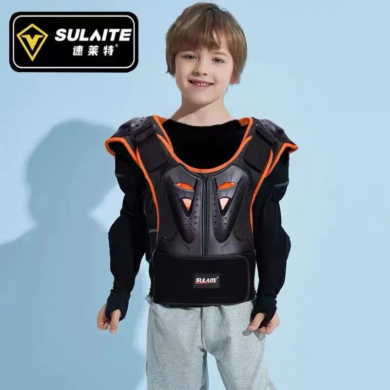 SULAITE Motorcycle Armor Clothes Children's Riding Roller Skating Guards Ice-Resistant Chest Protection Back Knee Pads Elbow Pad