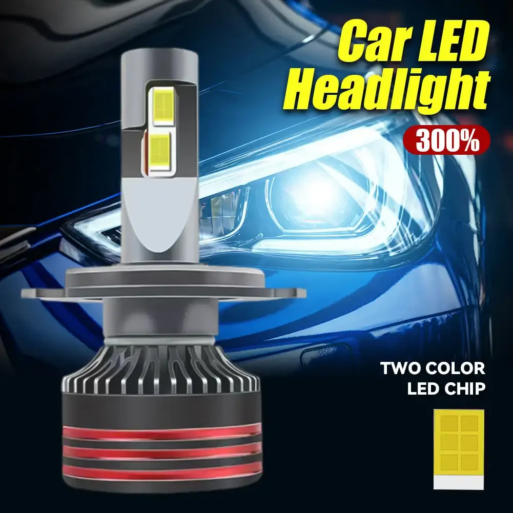 Ultra-Bright LED Headlight Bulbs for Cars - 12000LM 120W White Light High/Low Beam
