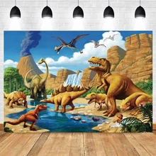 

Dinosaur Cartoon Jungle Photocall Backdrop Kid Baby Shower Birthday Party Decor Photography Background For Photo Studio Banner