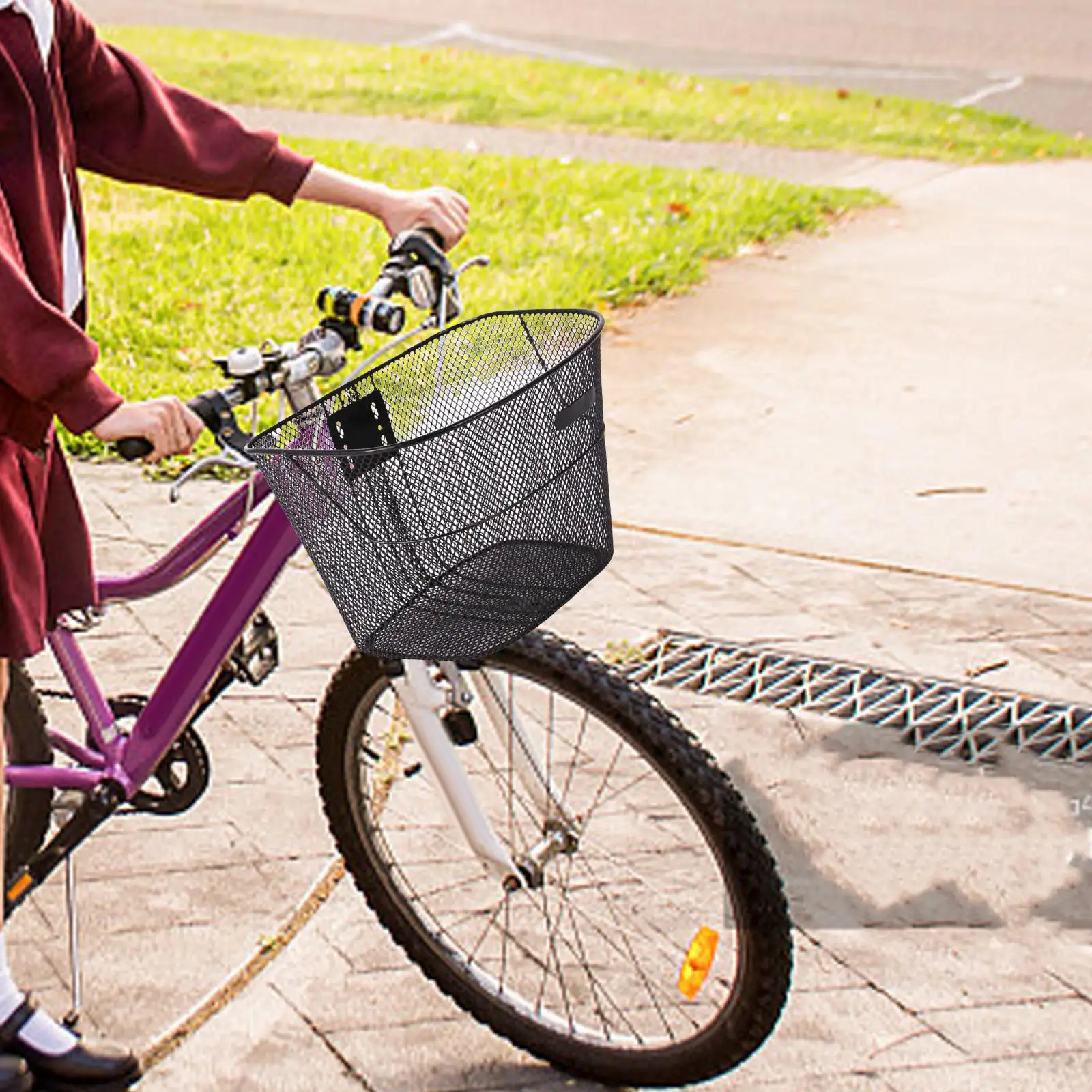thumbnail image 2 of Simhoa Front & Rear Bike Basket - Large Metal Storage Basket For Mountain & Road Bikes 2 of 10