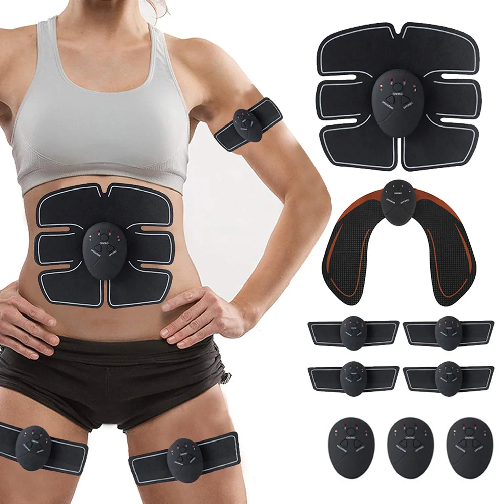 Abdominal Muscle Stimulator Massage Press Trainer Ems Fitness Instrument Smart Wireless Hip Training Massage Abdominal Muscles v face slimming tool lift skin firming shape lifting jaw trainer massager instrument double chin reducer jawline exerciser gift
