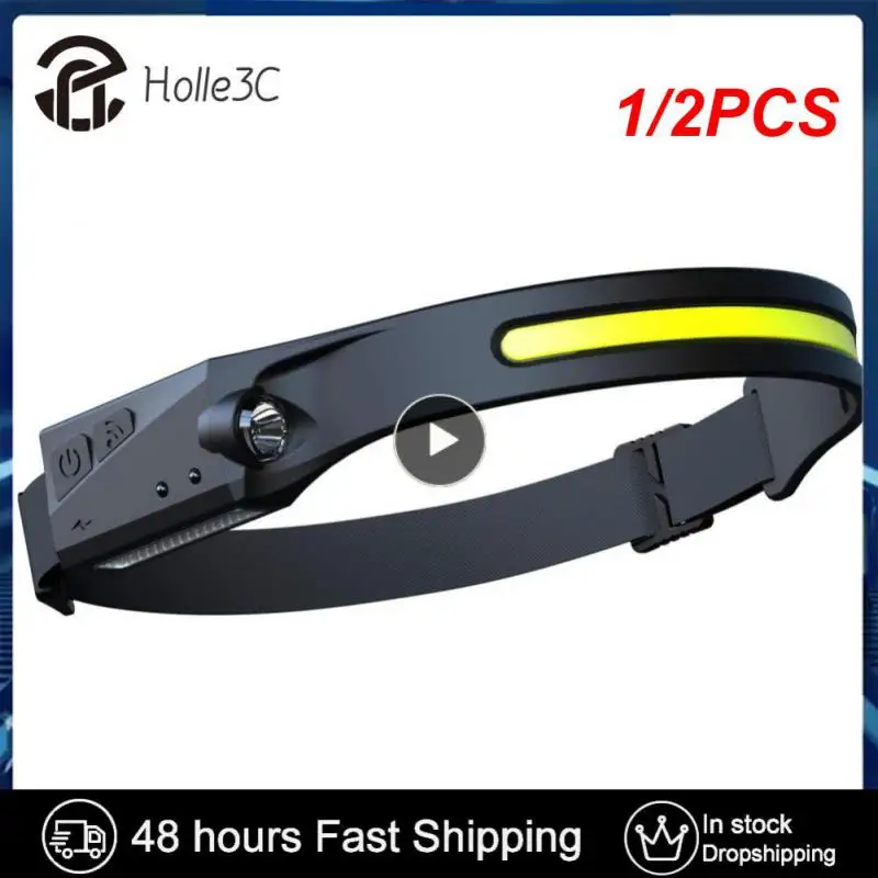 

1/2PCS NineLeaf Waterproof COB LED Head Lamp Motion Sensor Headlamp Portable Flashlight Comfortable USB Rechargeable Head