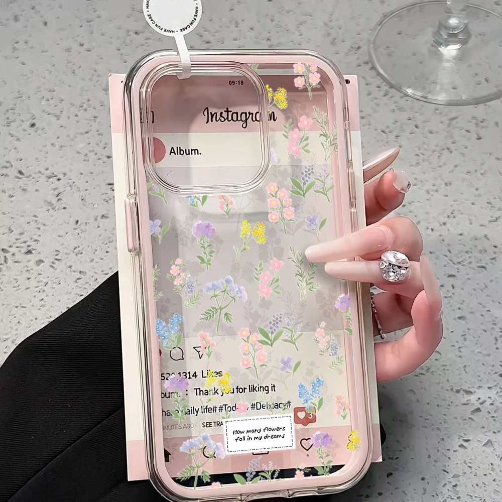 Fresh Spring Wildflower Print Clear Phone Case