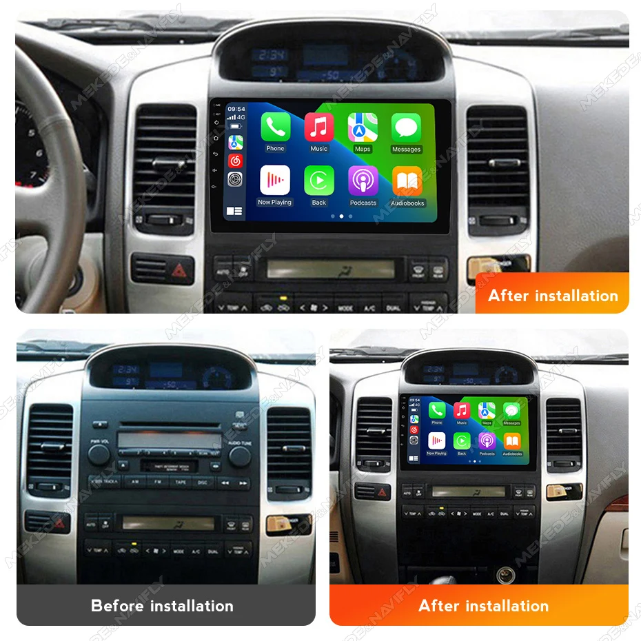 Radio de Auto 2 Din con Carplay, RDS, GPS, WiFi y FM para Toyota Land Cruiser Prado 120 3 III y Lexus GX470 GX 470 J120 2002-2009 2