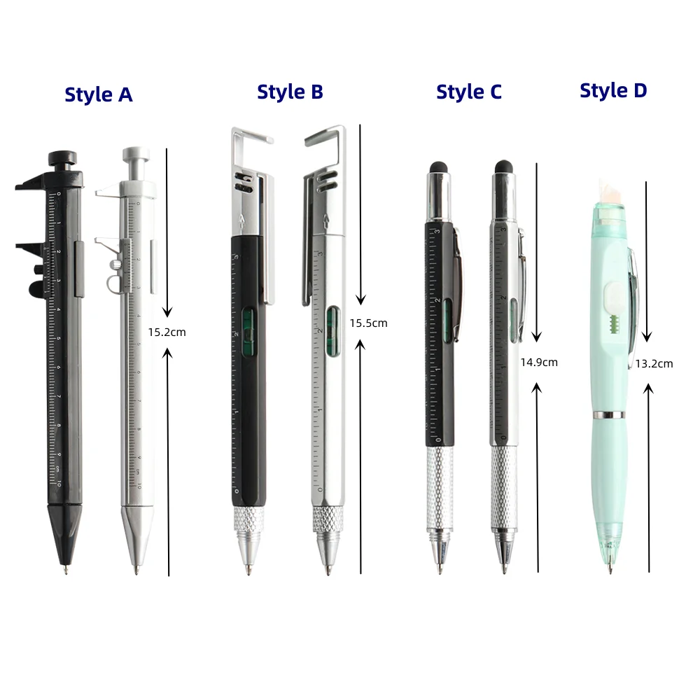 3Pcs Multifunction Ballpoint Pen with Modern Handheld Tool Measure