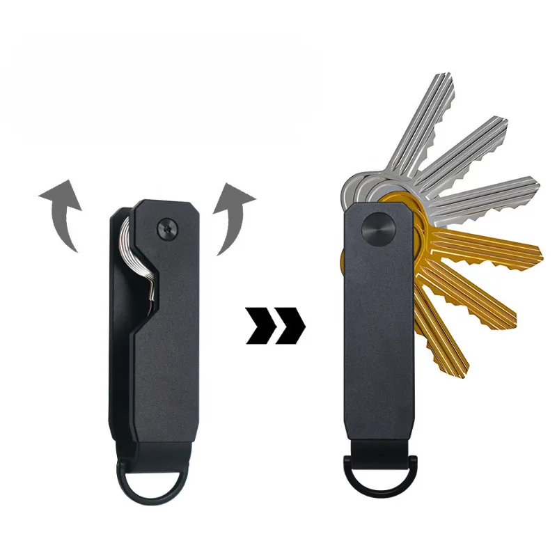Compact Aluminum Minimalist Key Organizer - Secures 1-5 Keys, Portable and Secure Design