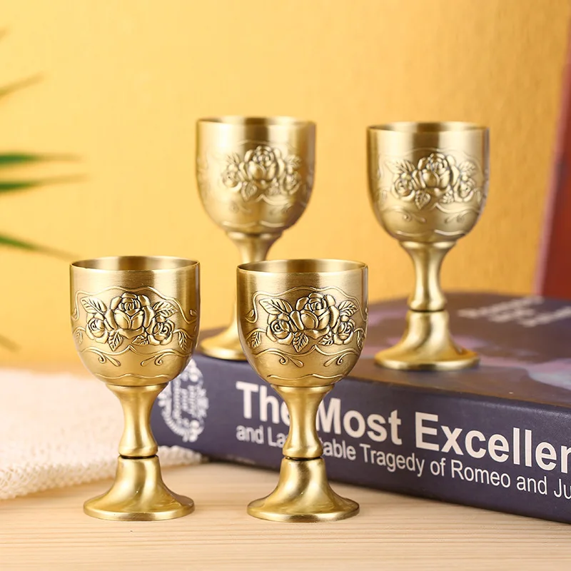 Drinking Glass 1pc 25/100ml Vintage Wine Cup High-quality Metal Wine Cup Retro Unique Mini Champagne Red Chalice Gifts