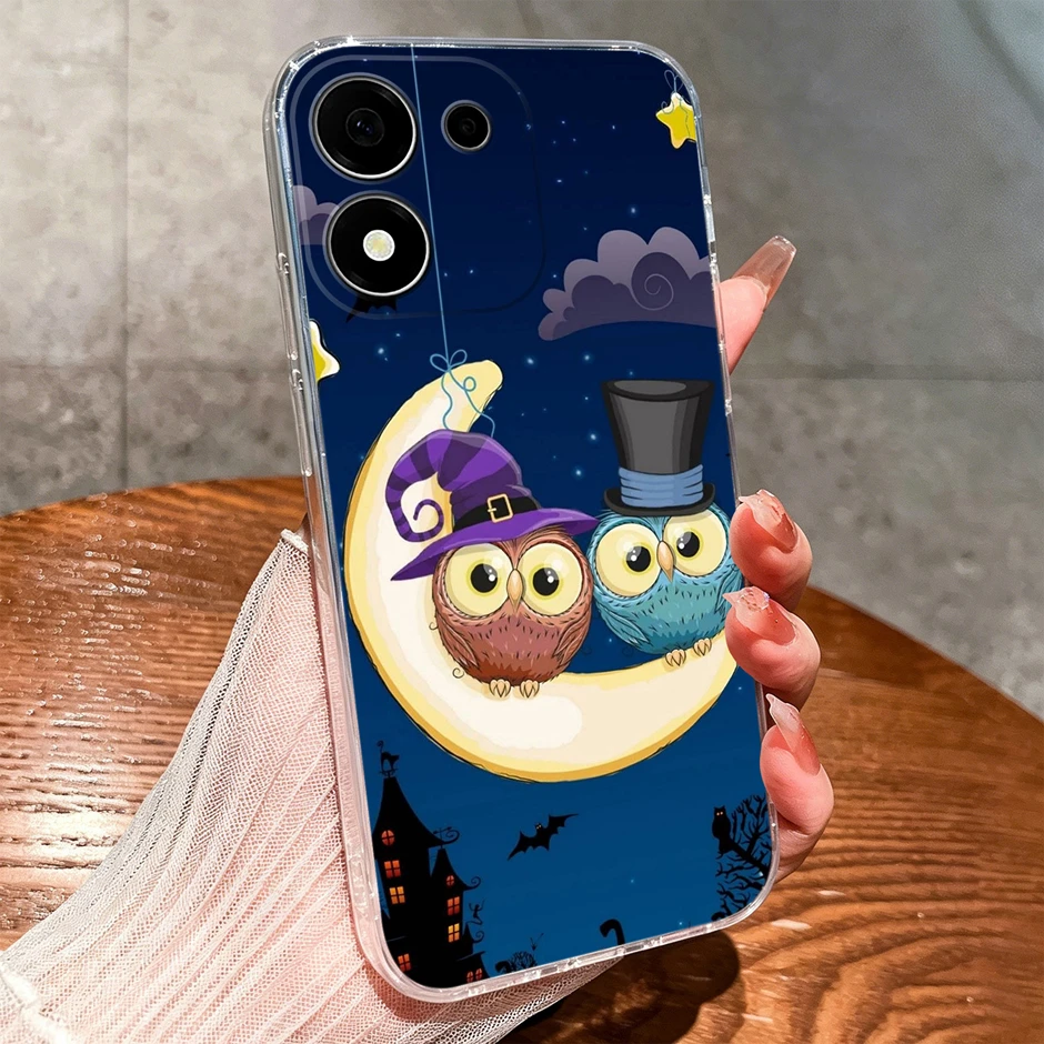 Sweet Lovely Girl Dustproof Transparent Phone Case – Creative Protective Cover