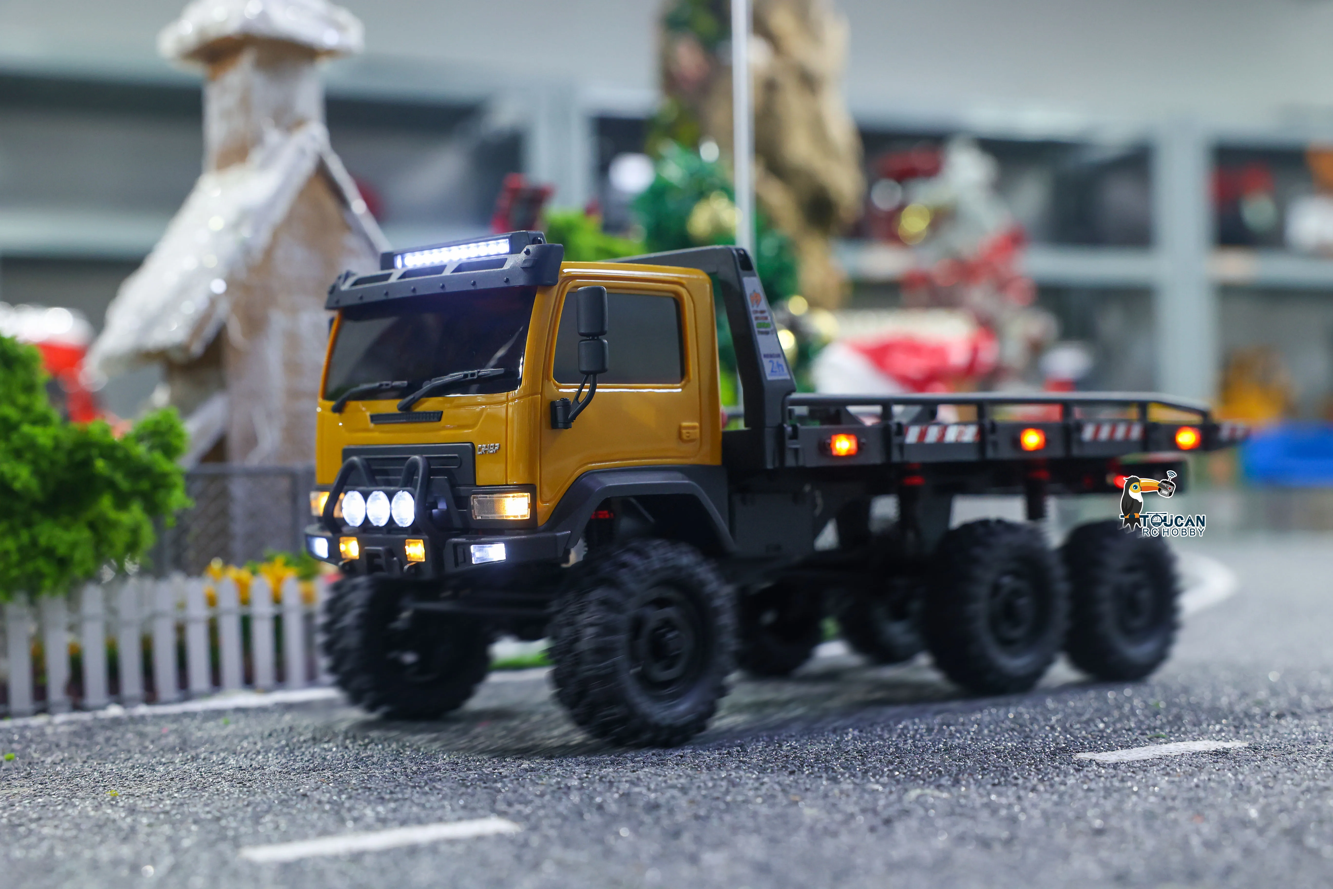 1/18 RC 크롤러 RTR 6x6 플랫베드 트럭 락카 하비 플러스 CR18P 무선 조종 오프로드 모델 2단 변속 차량 라이트