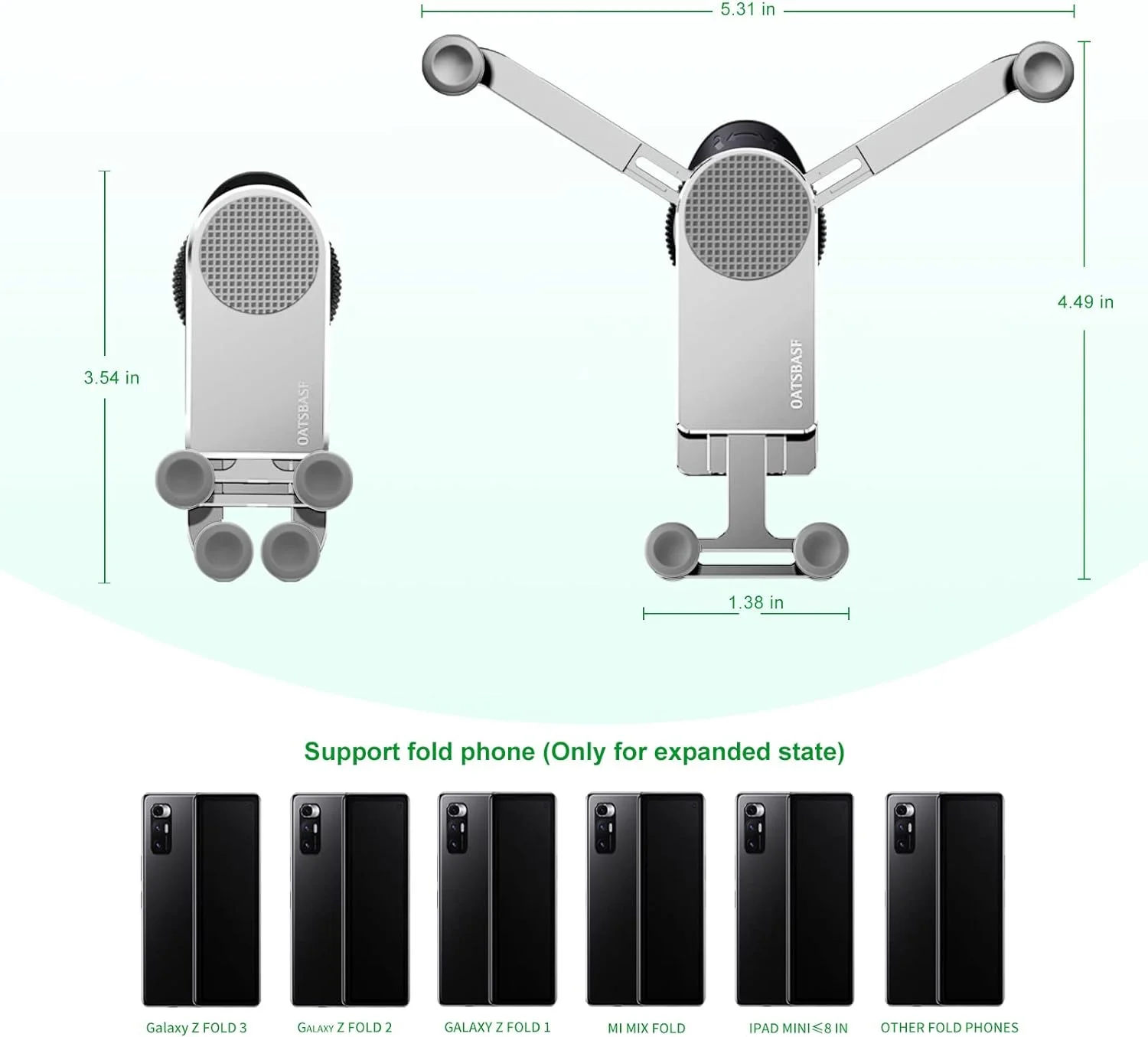 Eary Car Phone tablet Holder Mount Air Vent Gravity Automobile Stand for Samsung Galaxy Z Fold 7 6 5 S25 iPhone 17 16 ipad mini