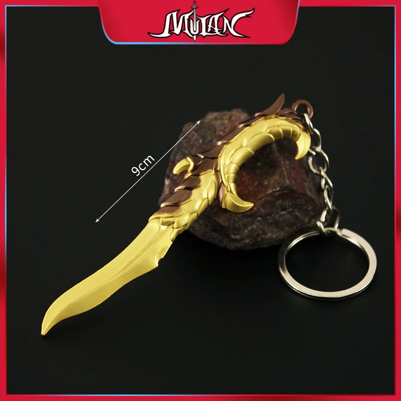 9cmValorant Weapon Mini Elderflame Dragon Claw Knife Value Keychain Uncut Bali Song Cosplay Alloy Toy Knife Pendant Gift for Kid