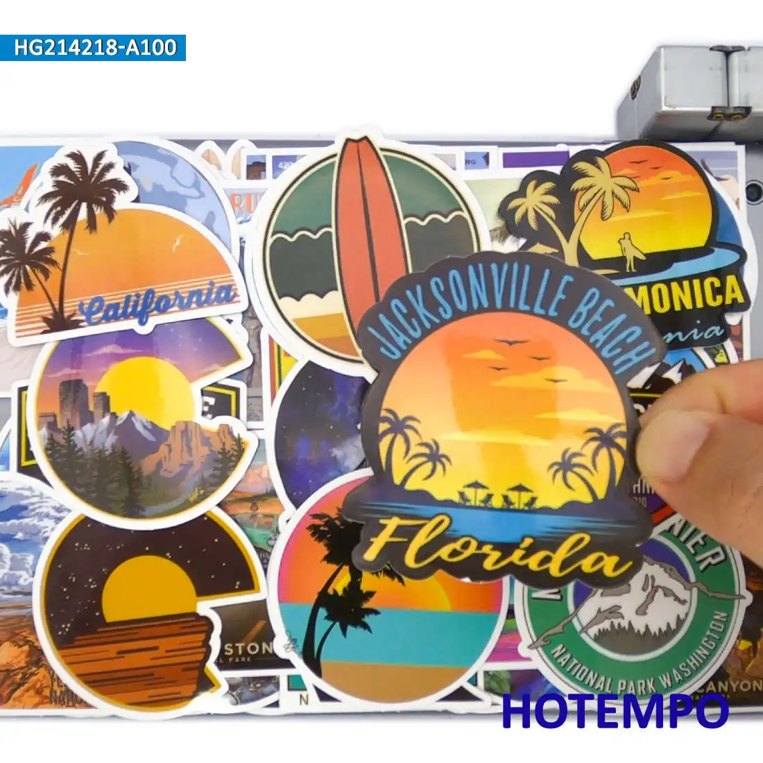 20/30/50 Stück, Aufkleber für Flugreisen, Stadtlandschaft Stadtplakate, Retro Abziehbilder, für Sammelalbum, Gitarre, Fahrrad, Telefon, Laptop, Helm, Auto, Motorrad, Gepäckaufkleber – Detail 13