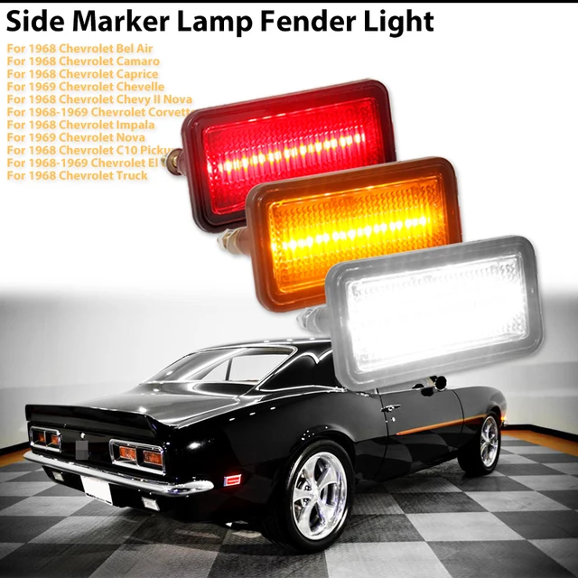 車のフロント & リアサイドマーカーランプ 1968-1969 シボレーカマロ 