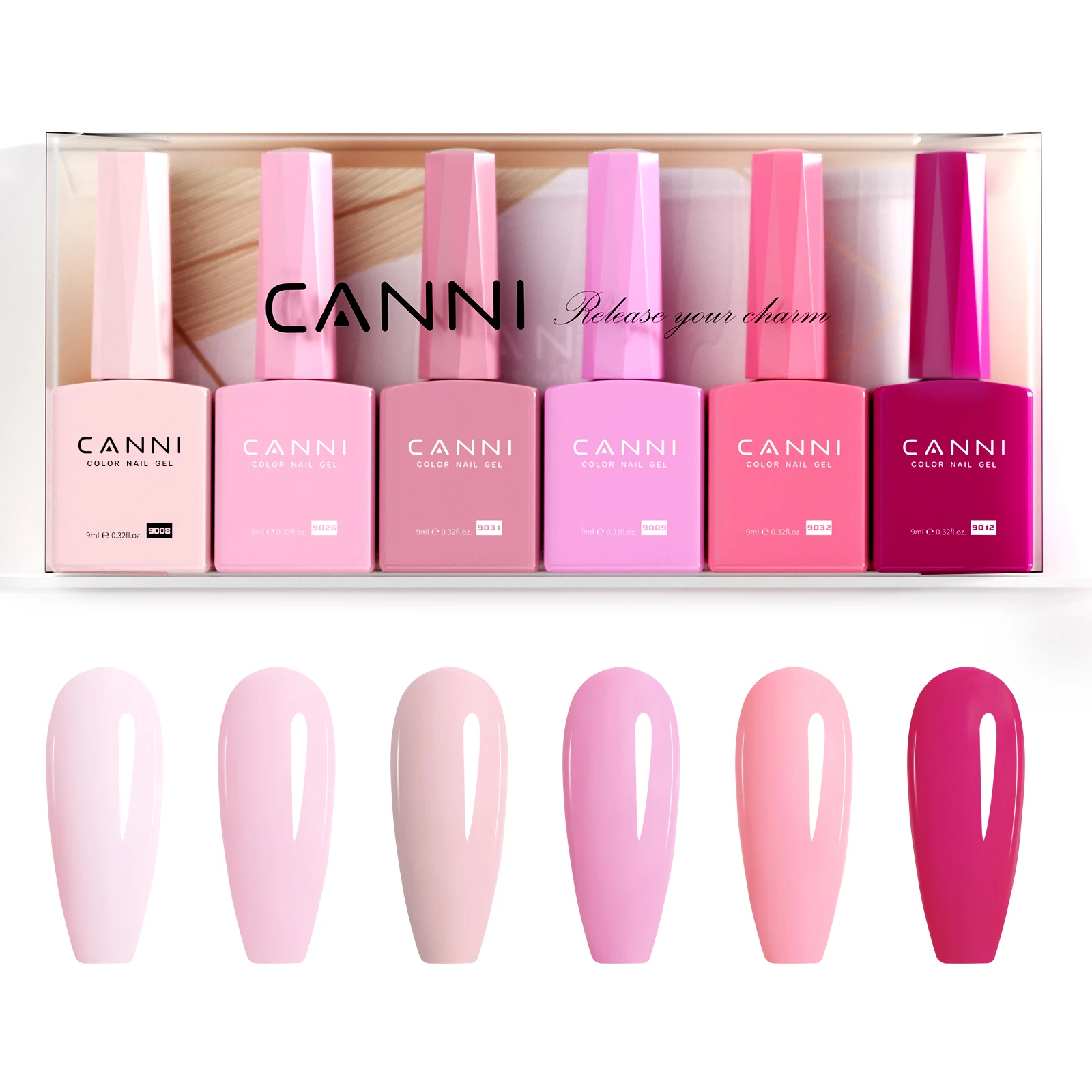 CANNI NEW 6개입/세트 HEMA TPO 프리 젤 폴리쉬 영구 네일 바니쉬 세트 오래 지속되는 매니큐어 베이스 탑 코..