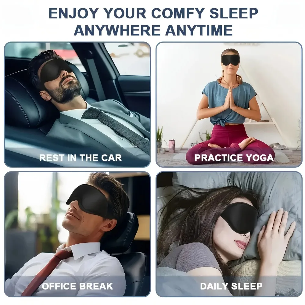 Ultra-Comfort 3D Sleep Mask with Breathable Design and Adjustable Fit